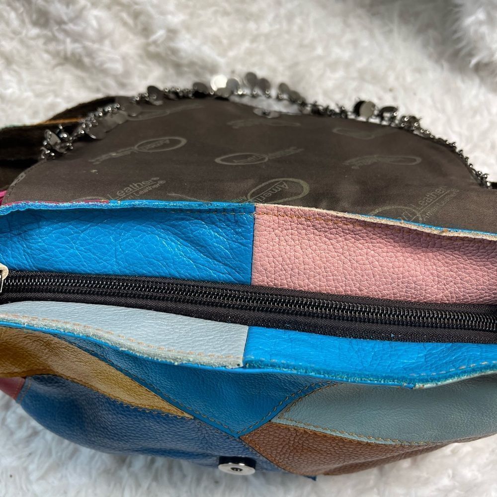 Ameri Leather Multi Color Patchwork Crossbody Bag… - image 8